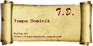 Tompa Dominik névjegykártya